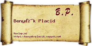 Benyák Placid névjegykártya